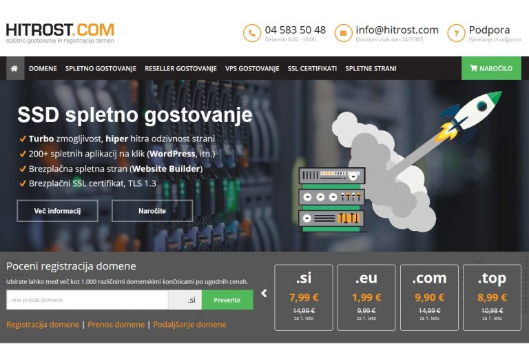 Domene | Gostovanje | SSL certifikati | Spletne strani | WordPress